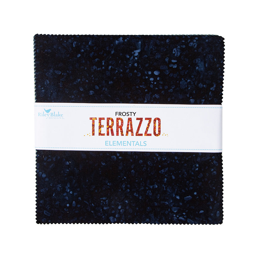 Charm Pack 5x5 Squares - Riley Blake Frosty Elementals Terrazzo Batik 5-inch Stacker - 40 5" Squares