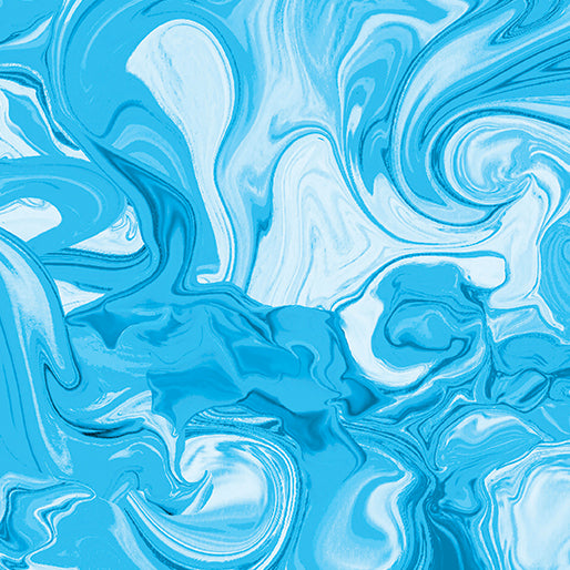 (1.5 yd) Benartex Butterfly Bliss Marble Bliss Aqua/Turquoise 12809-50