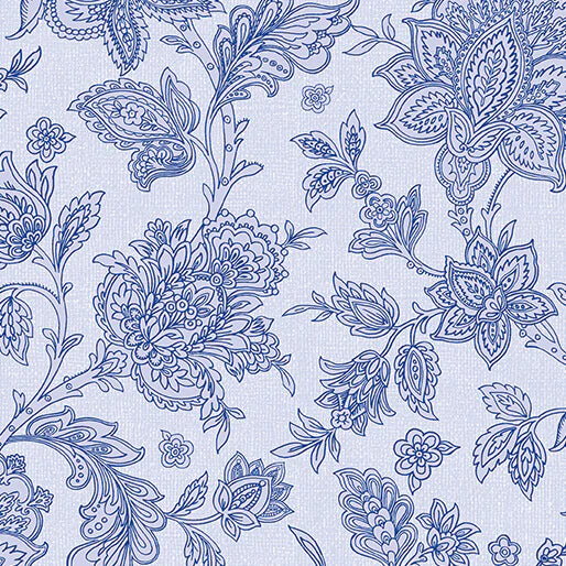(5 yd) Benartex The Drawing Room Decantor Blue 17010-50