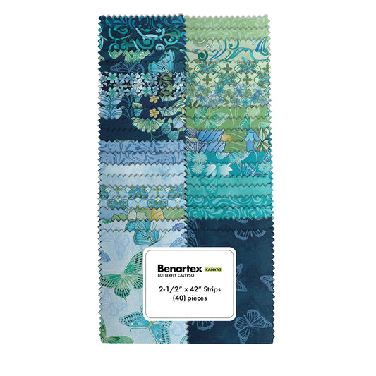 Benartex Butterfly Calypso Strip-pies - 40 2.5" Strips