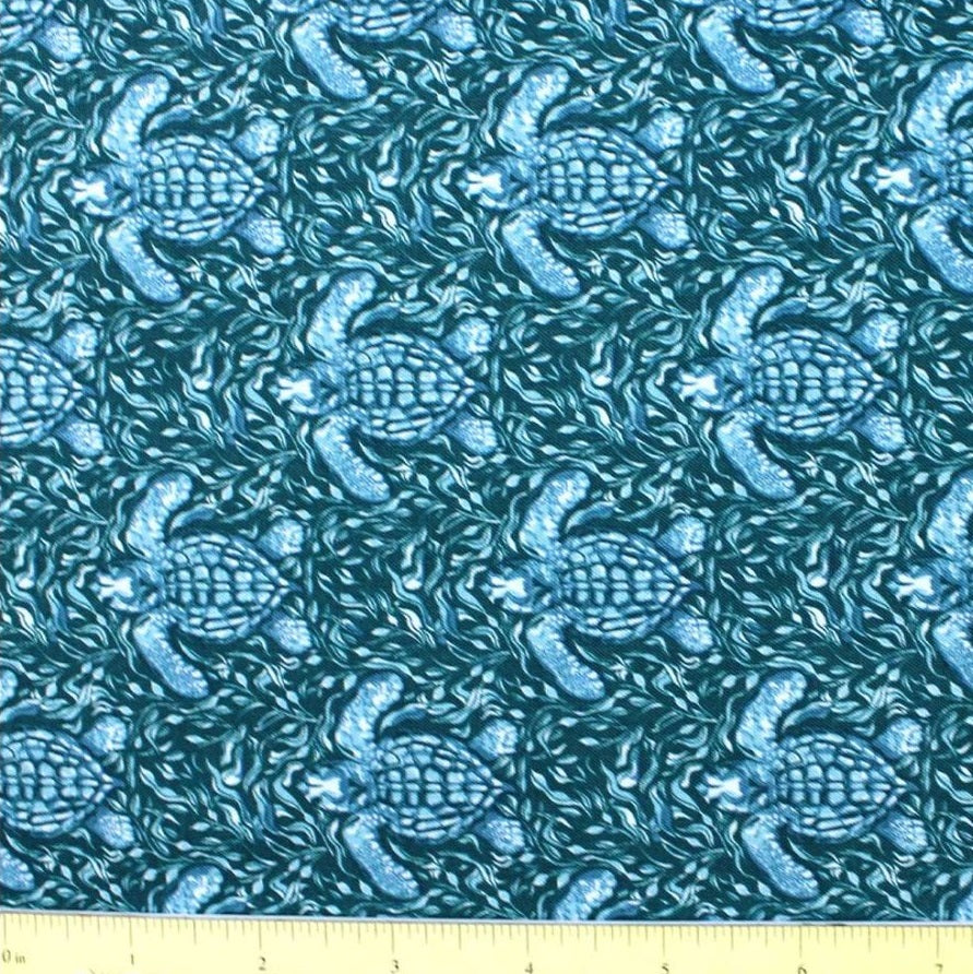 (5 yd) Riley Blake Reef Turtles C17271 Jade