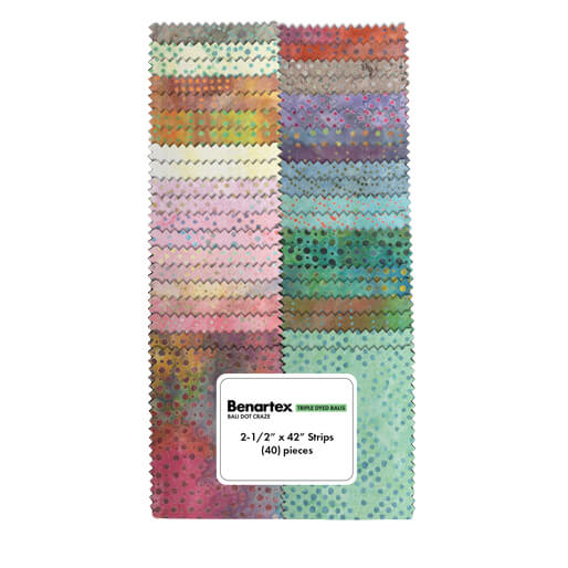 Benartex Bali Batik Dot Craze Batiks Strip-pies - 40 2.5" Strips