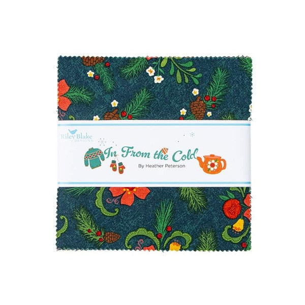 Charm Pack 5x5 Squares - Riley Blake In From The Cold 5-inch Stacker - 40 5" Squares