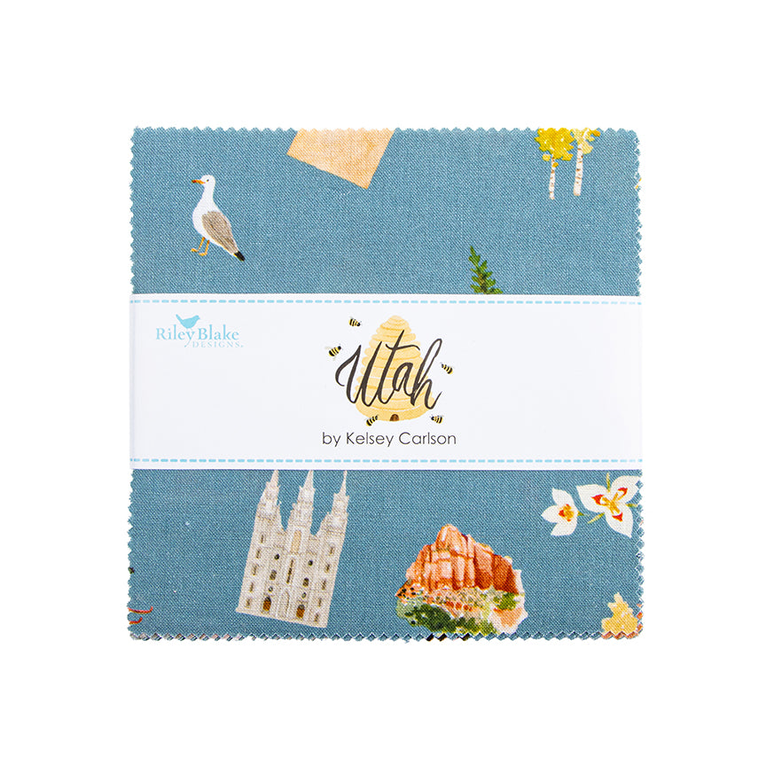 Charm Pack 5x5 Squares - Riley Blake Utah 5-inch Stacker - 40 5" Squares
