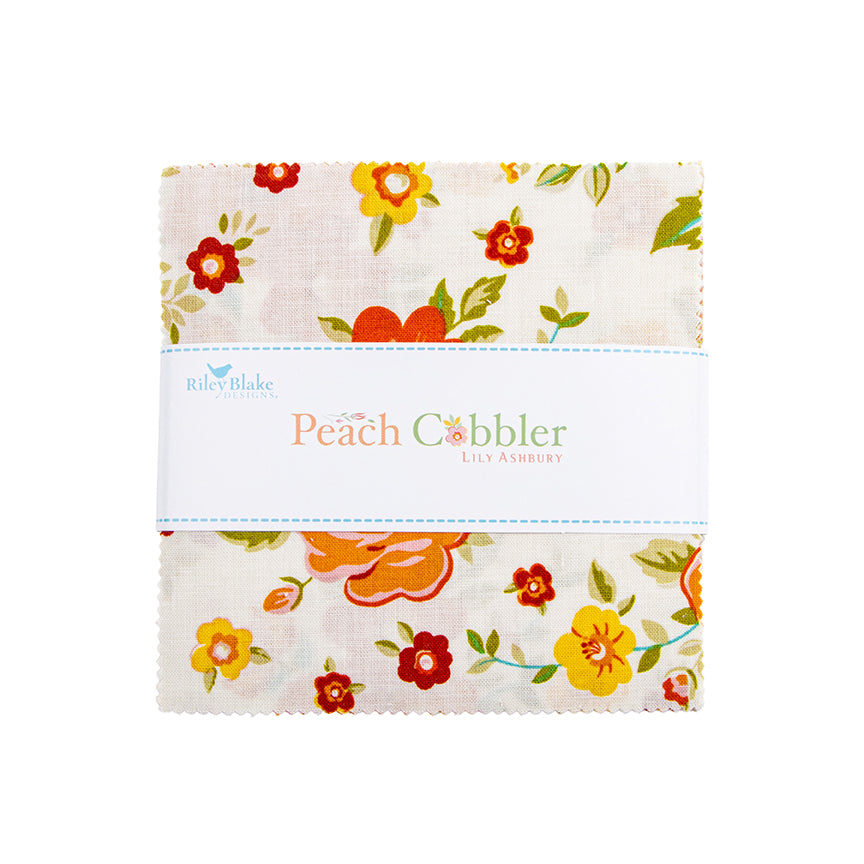 Charm Pack 5x5 Squares - Riley Blake Peach Cobbler 2 5-inch Stacker - 40 5" Squares