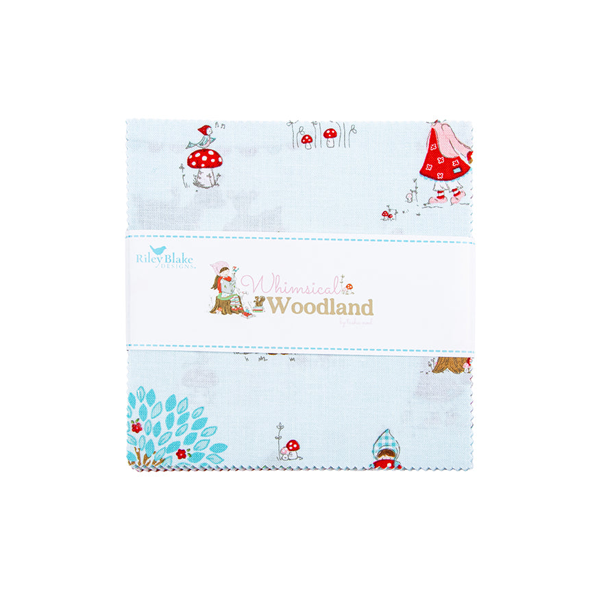 Charm Pack 5x5 Squares - Riley Blake Whimsical Woodland 5-inch Stacker - 40 5" Squares