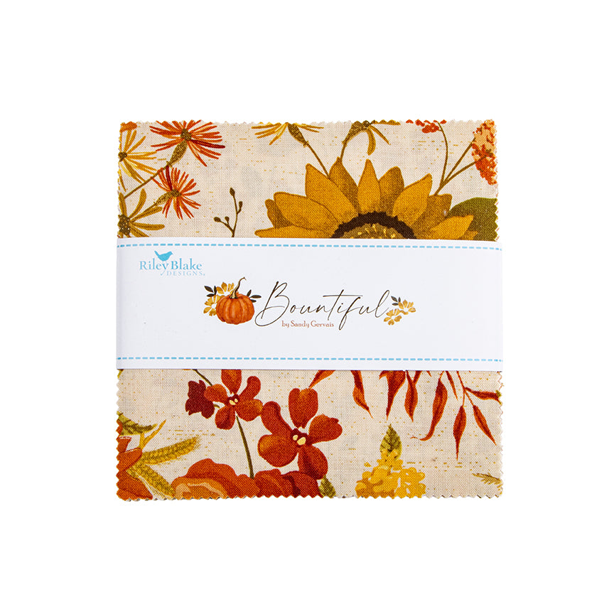 Charm Pack 5x5 Squares - Riley Blake Bountiful 5-inch Stacker - 40 5" Squares
