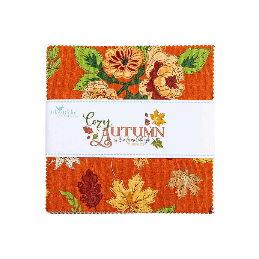Charm Pack 5x5 Squares - Riley Blake Cozy Autumn 5-inch Stacker - 40 5" Squares