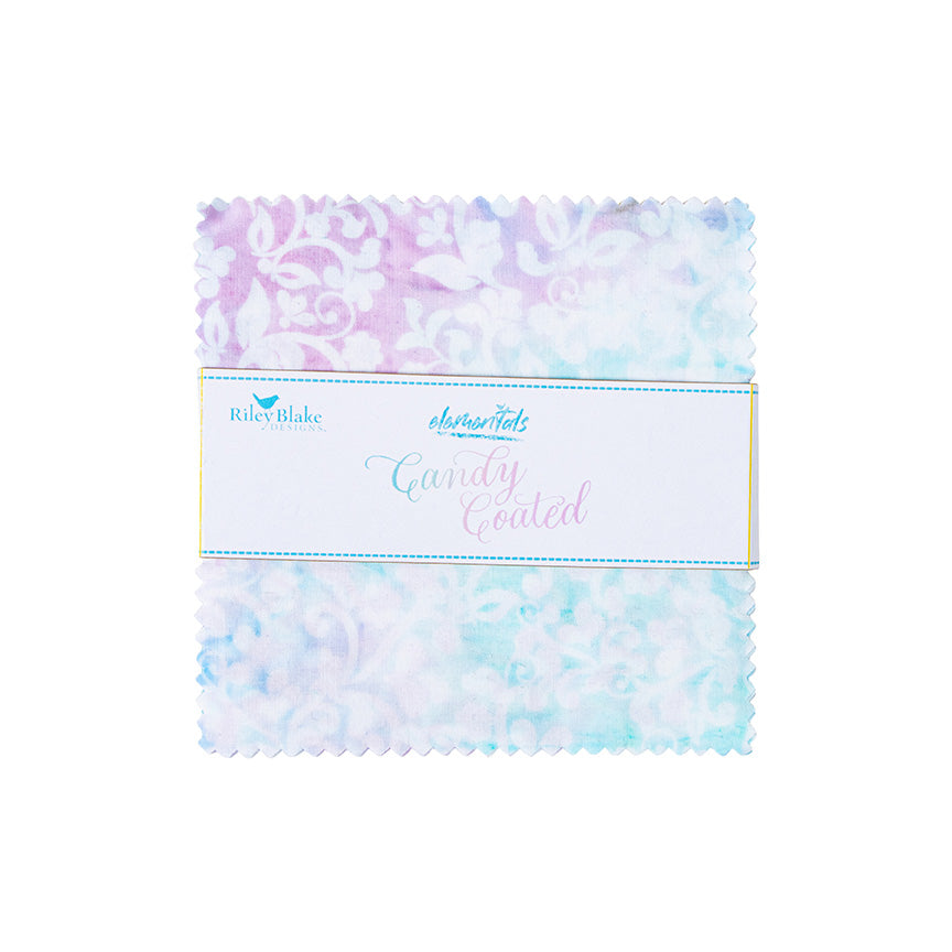 Charm Pack 5x5 Squares - Riley Blake Batiks Elementals Candy Coated 5-inch Stacker - 40 5" Squares