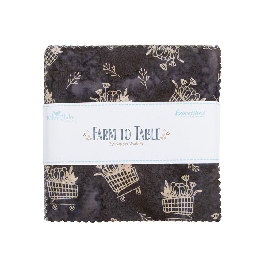 Charm Pack 5x5 Squares - Riley Blake Farm To Table Batik 5-inch Stacker - 40 5" Squares