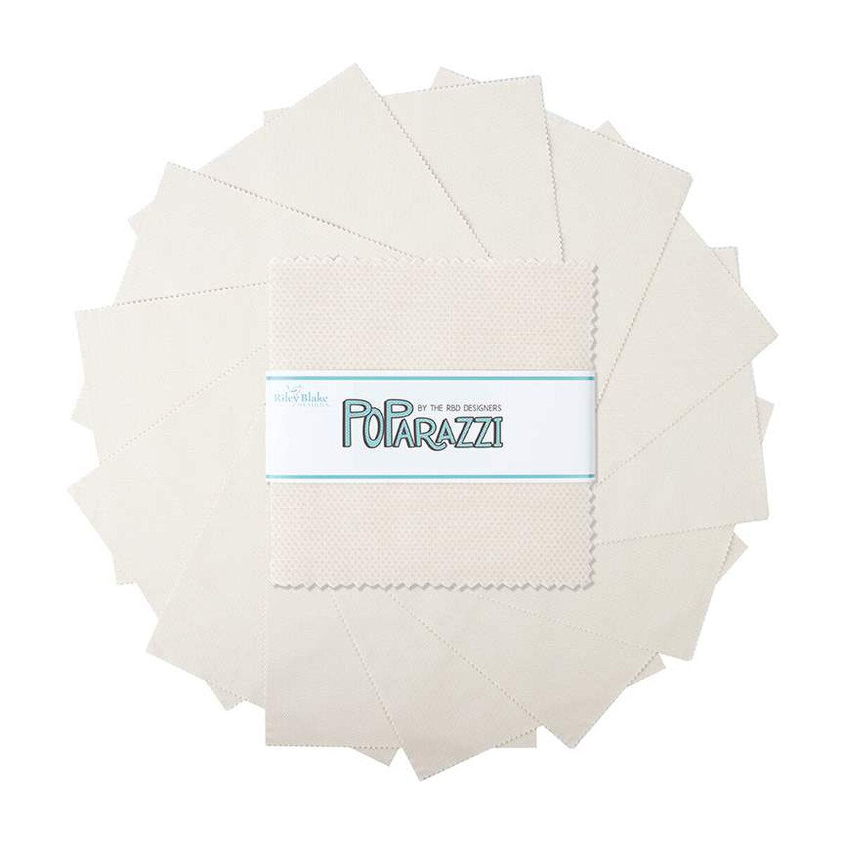 Charm Pack 5x5 Squares - Riley Blake POParazzi Cream 5-inch Stacker - 40 5" Square
