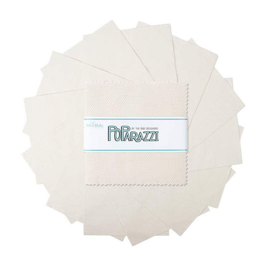 Charm Pack 5x5 Squares - Riley Blake POParazzi Cream 5-inch Stacker - 40 5" Square