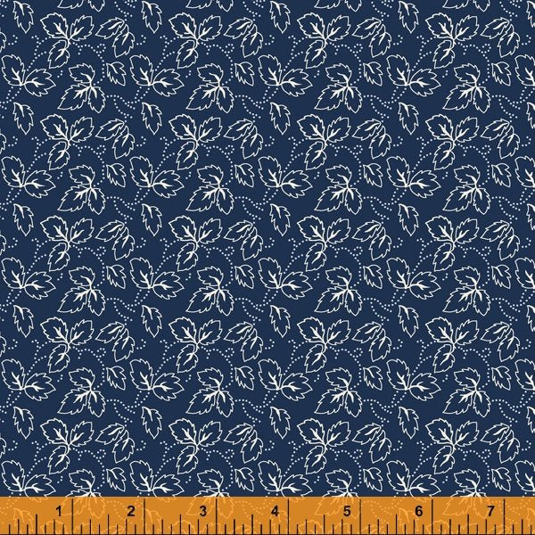 (6 yd) Windham Fabrics Lexington 52968-4 Leaves Navy