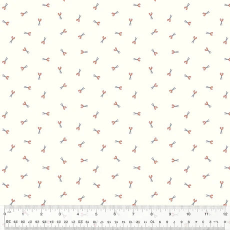 (5.5 yd) Windham Fabrics Sacramento 53410-1 Red Scissor