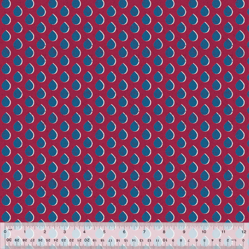 (2.5 yd) Windham Fabrics Swatch 53511-18 Droplets Carmine