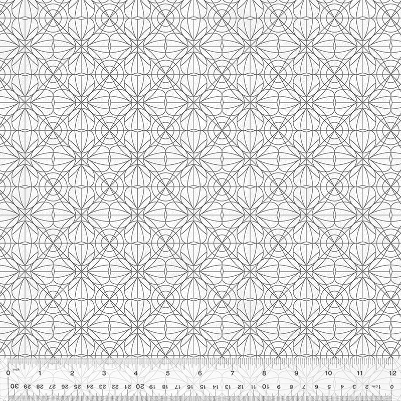 (1.5 yd) Windham Fabrics Idylwilde 53591-2 Line Drawing White