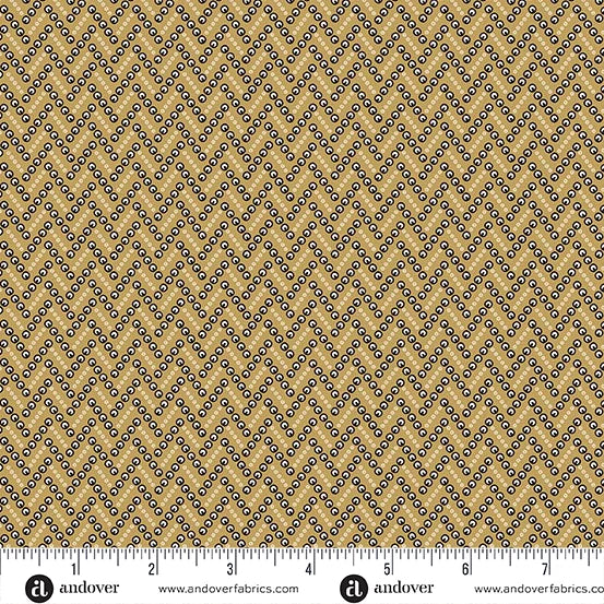 (4 yd) Andover/Makower UK Toasted 5871-L Shortbread Chevron