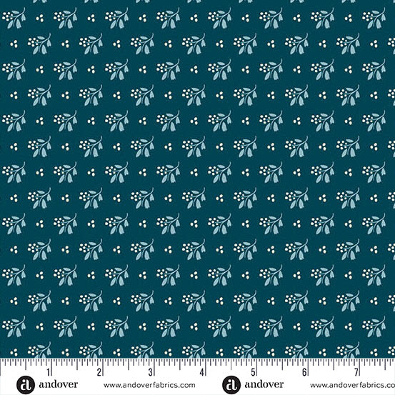 Andover "Cozy House" (Blues) Half-yard Bundle - 10 Fabrics, 5 Total Yards