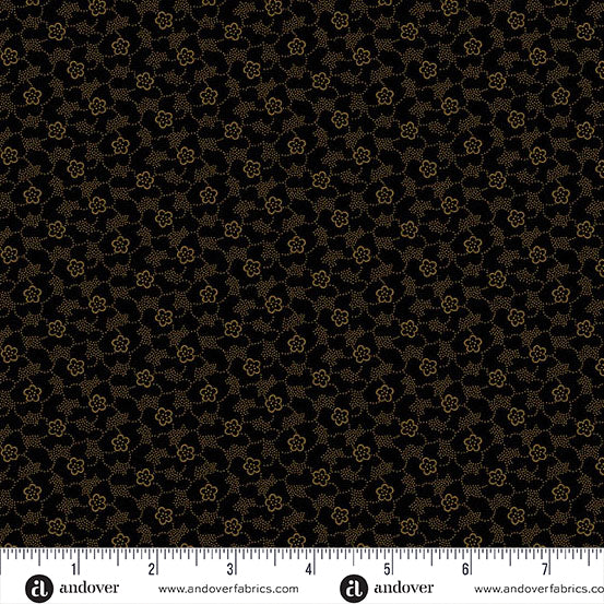(2 yd) Andover/Makower UK Espresso 1265-K Dot Floral