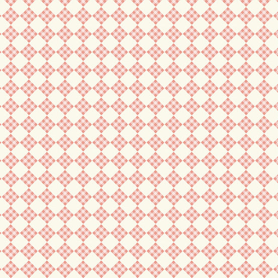 (4 yd) Andover/Makower UK Welcome Spring 409-E Pink Plaid