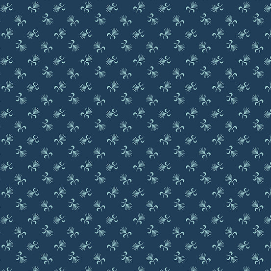 (4 yd) Andover/Makower UK Jewelbox 836-B Dandelion Fluff Indigo