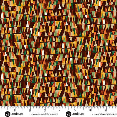 Andover "Golden" (Brown/Tan - Metallic Accents) Half-yard Bundle - 10 Fabrics, 5 Total Yards