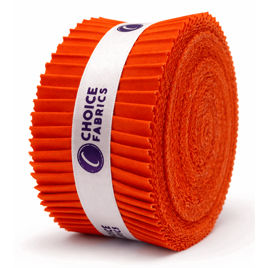 Choice Fabrics Supreme Solids Jelly Roll - Orange - 40 Strips