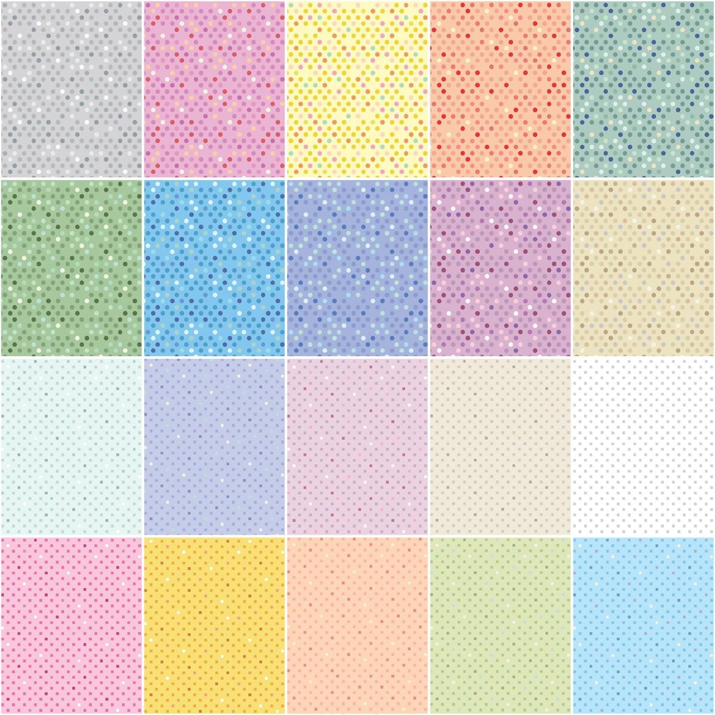 Charm Pack 5x5 Squares - Benartex Dazzle Dots 2 - 40 5" Squares