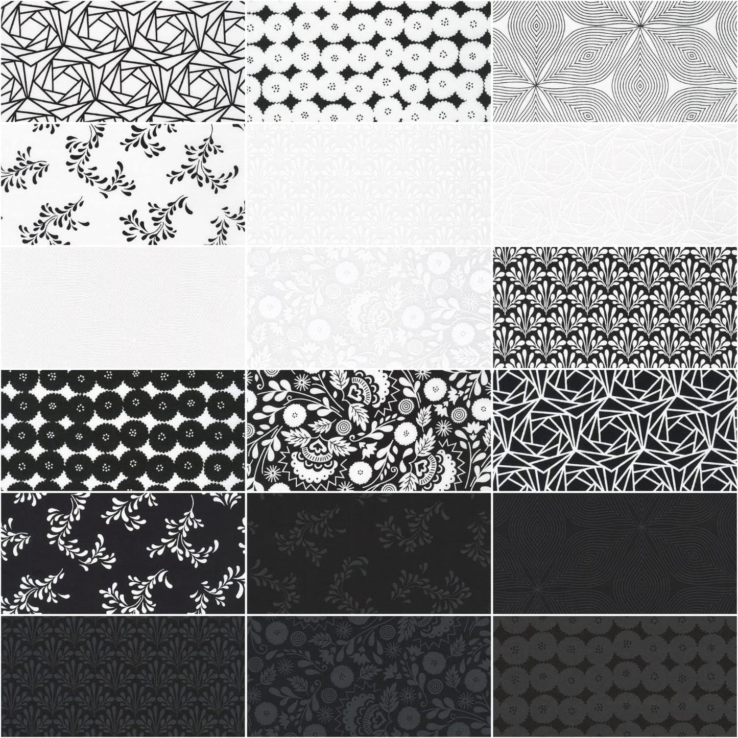 Charm Pack 5x5 Squares - Robert Kaufman "Jardin Noir" - 40 5" Squares