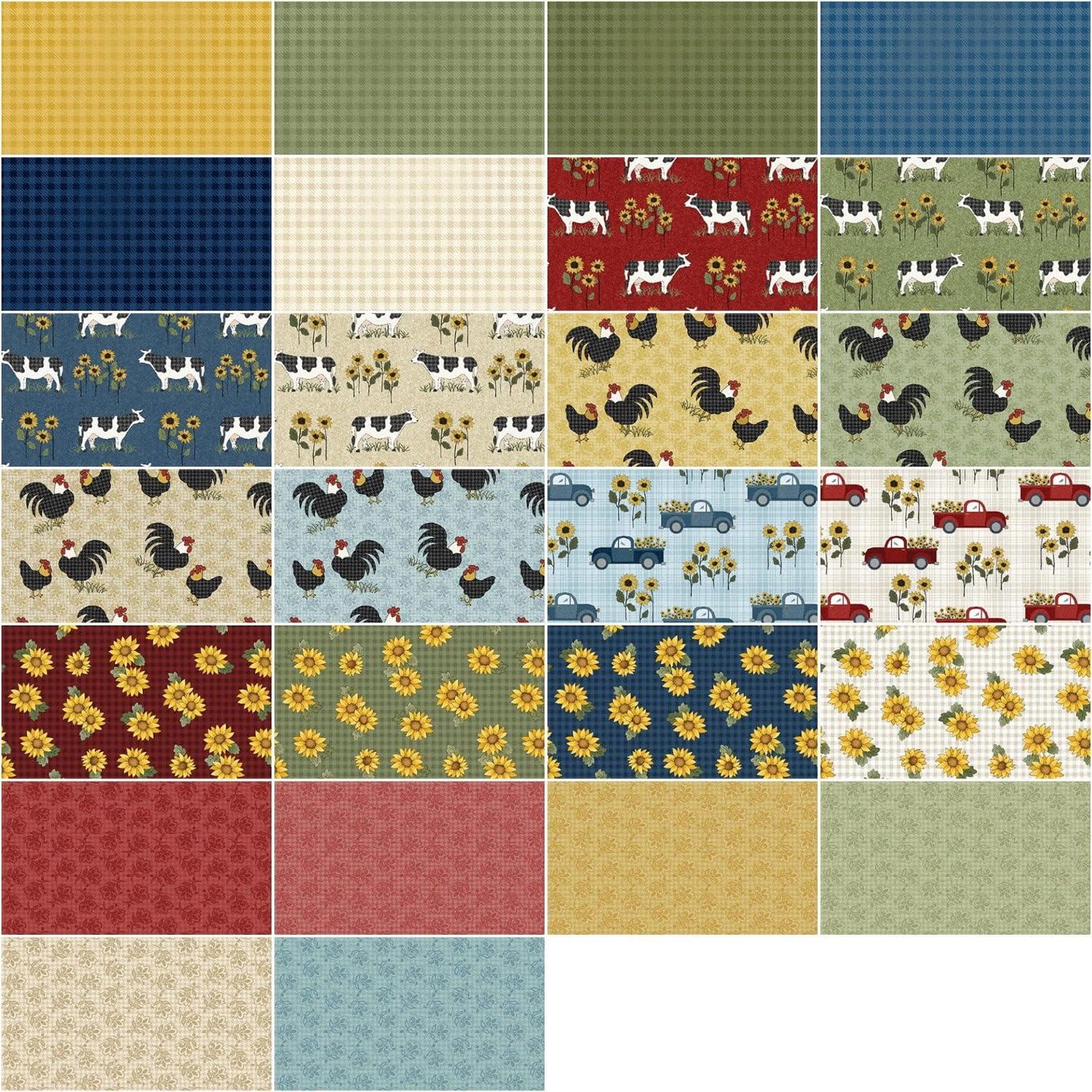 Charm Pack 5x5 Squares - Benartex Heartland - 40 5" Squares