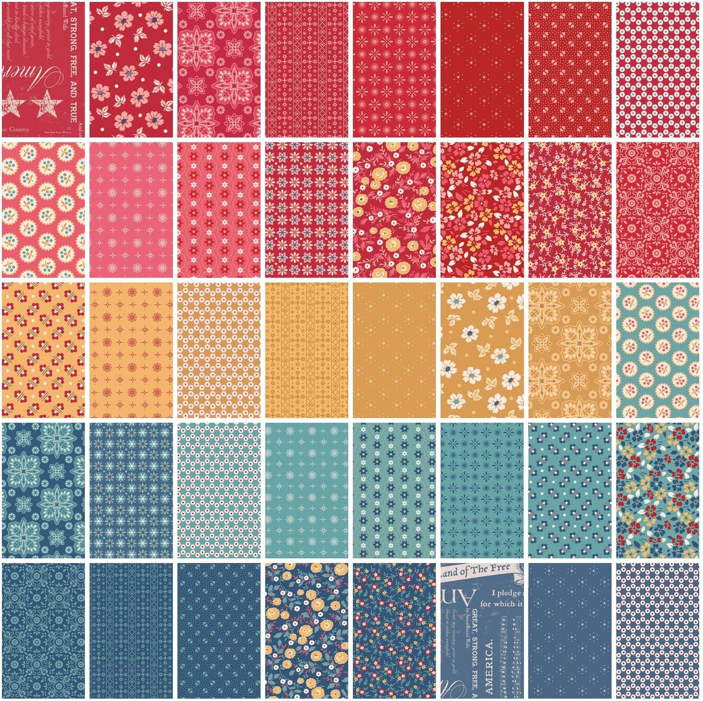 Riley Blake Americana - 40 Strip Rolie Polie