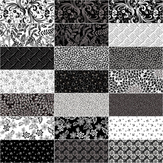 Charm Pack 5x5 Squares - Benartex Midnight Rhapsody - 40 5" Squares