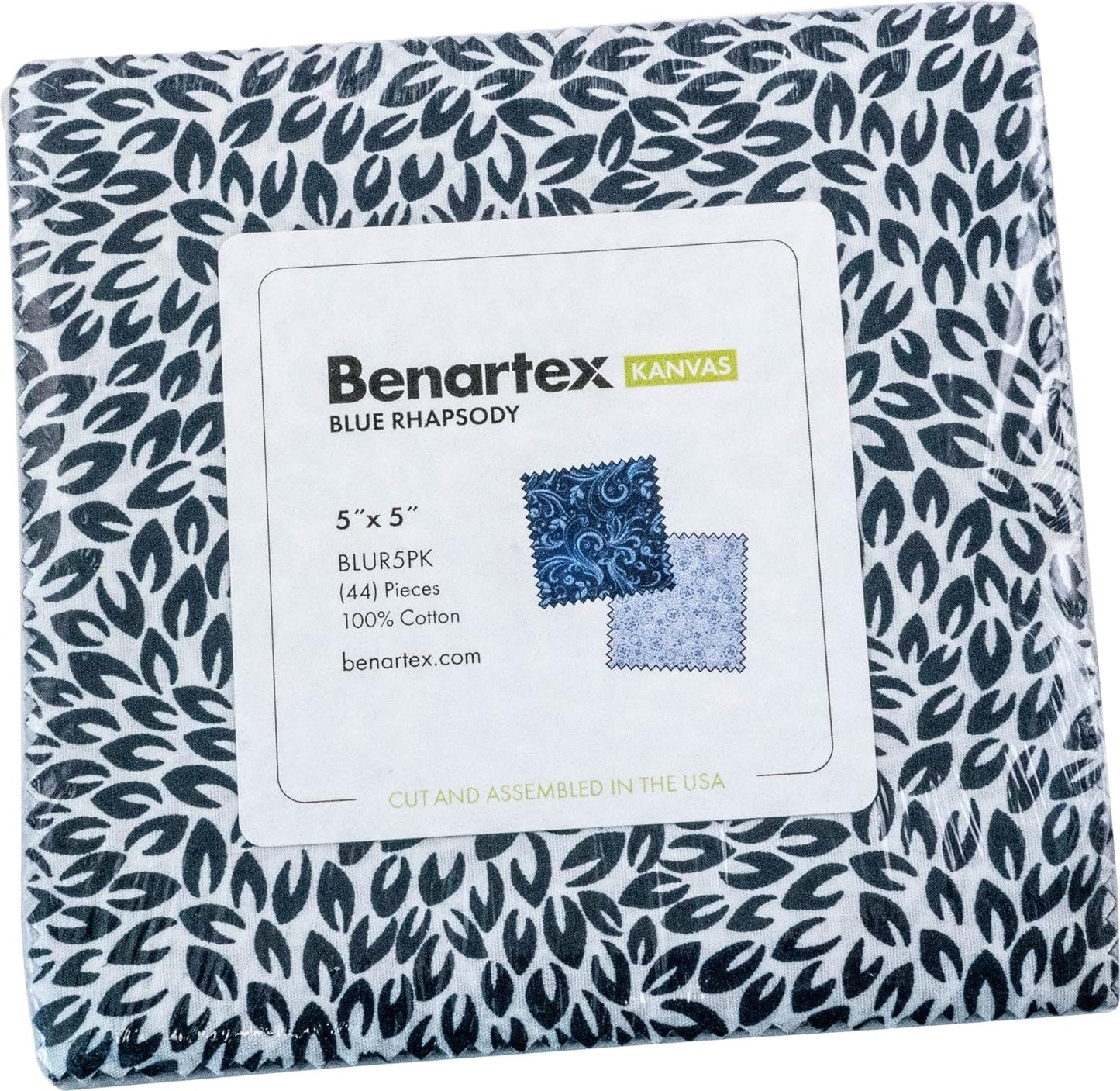 Charm Pack 5x5 Squares - Benartex Blue Rhapsody - 40 5" Squares