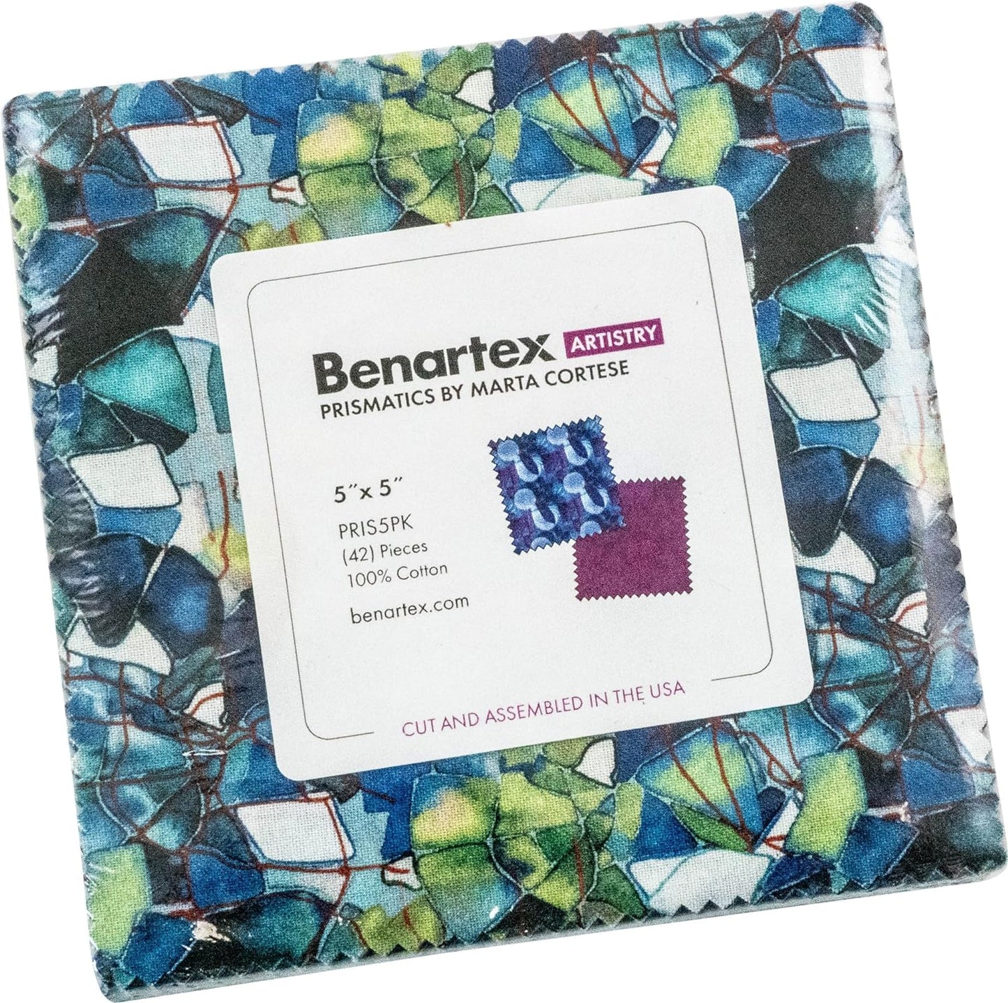 Charm Pack 5x5 Squares - Benartex Prismatics - 40 5" Squares