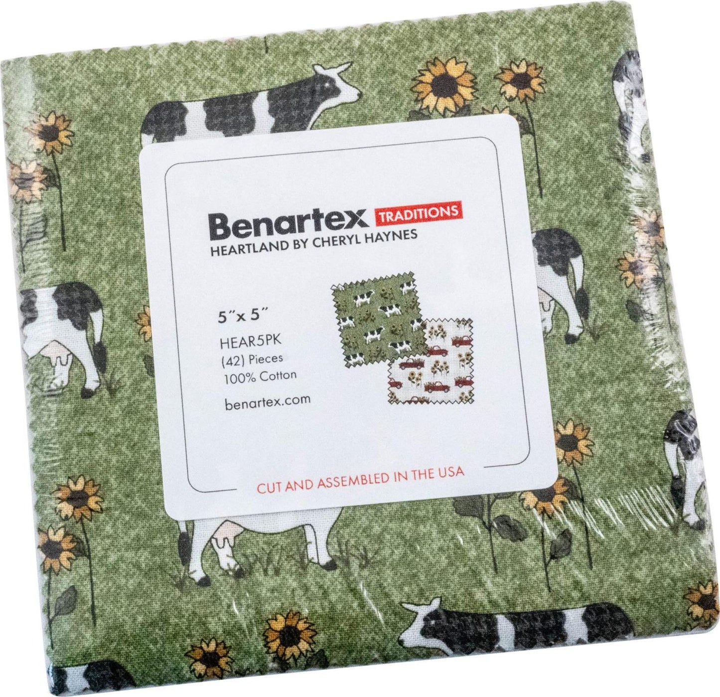 Charm Pack 5x5 Squares - Benartex Heartland - 40 5" Squares