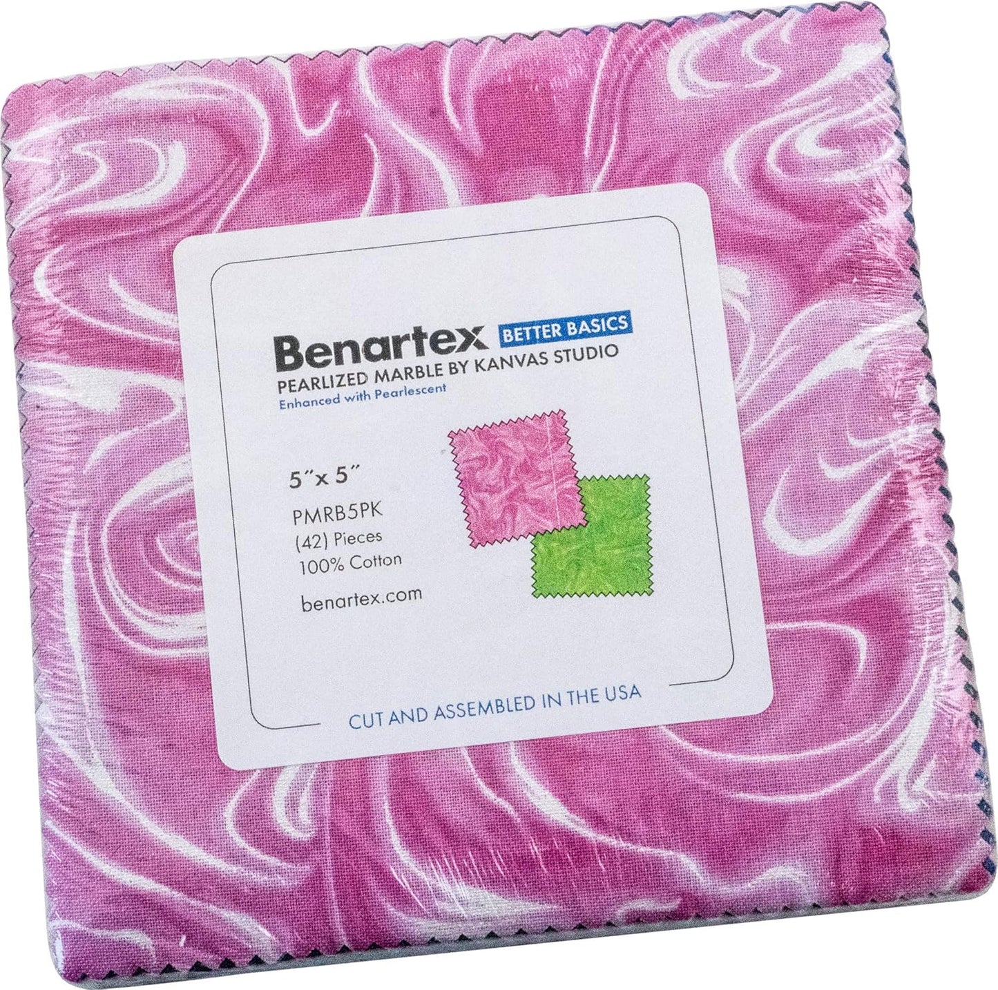 Charm Pack 5x5 Squares - Benartex Pearlized Marble - 40 5" Squares