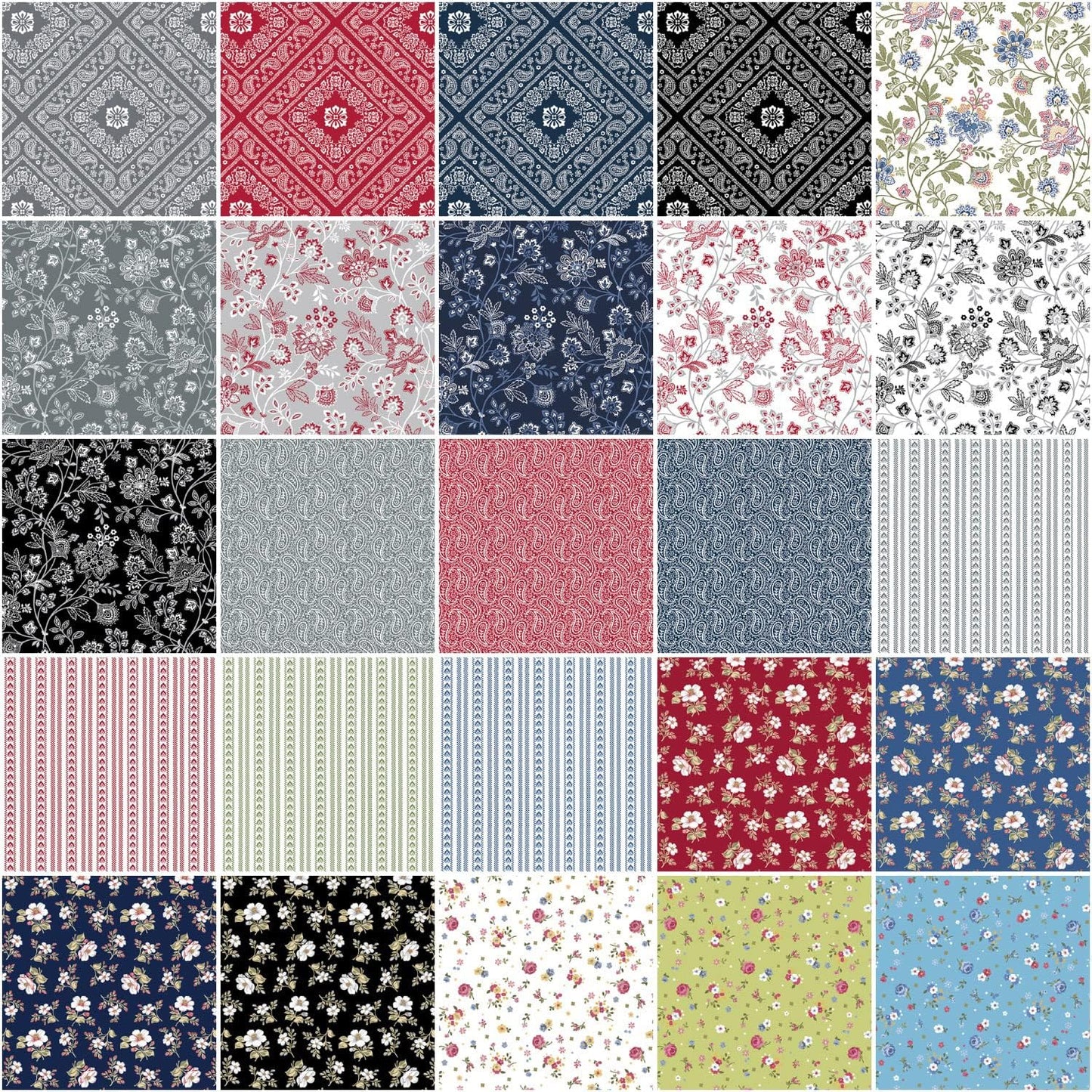Benartex Bandana Medley Strip-pies - 40 2.5" Strips