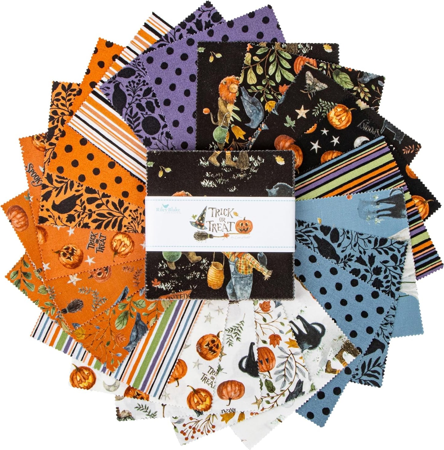 Charm Pack 5x5 Squares - Riley Blake Trick Or Treat 5-inch Stacker - 40 5" Squares