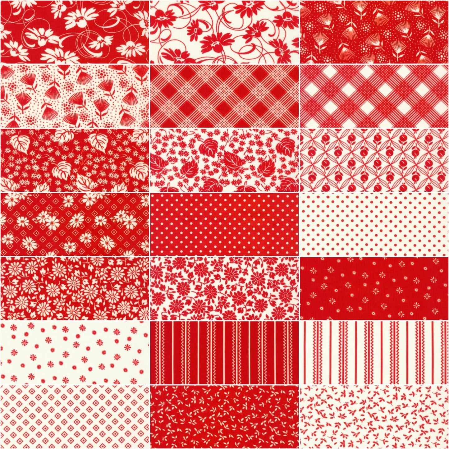 Robert Kaufman Flowerhouse: Daisy's Redwork Roll-up - 40 Strip Roll