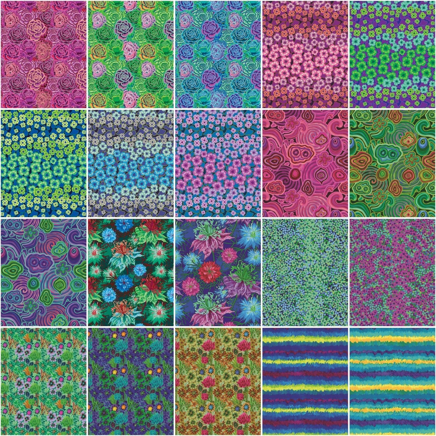 Charm Pack 5x5 Squares - Benartex Not Your Mama's Garden - 40 5" Squares