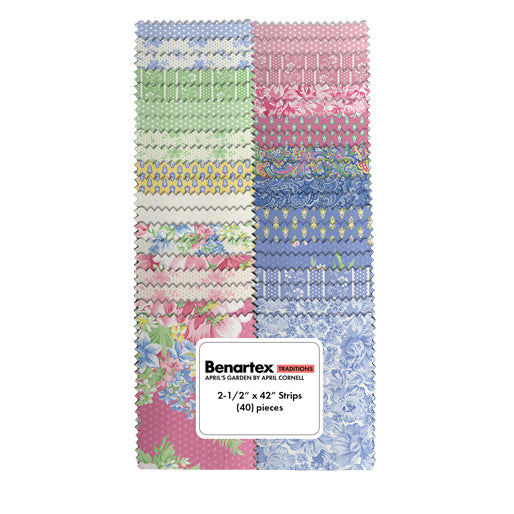Benartex April's Garden Strip-pies - 40 2.5" Strips