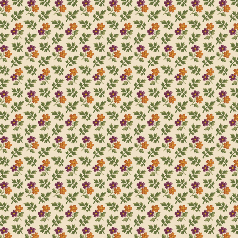(2.5 yd) Marcus Fabrics Autumn Delight Pieceful Gathering R110927D-Cream Double Daisy