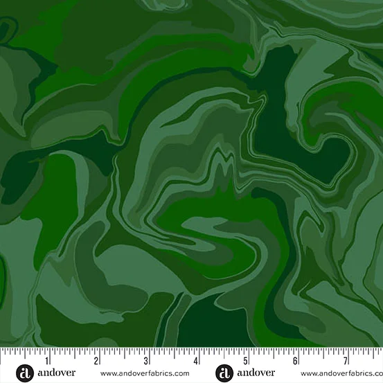 (5 yd) Andover/Makower UK Nebula 1506-G1 Dk Green