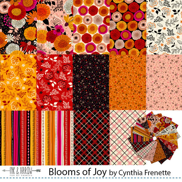 Quilting Treasures QT Fabrics - Blooms of Joy by Ink & Arrow - 40 Strip Jelly Roll