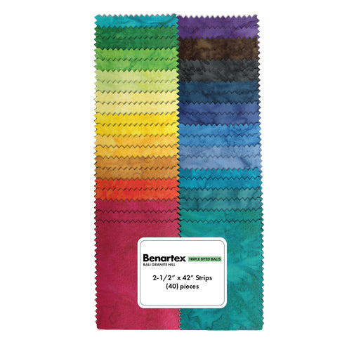 Benartex Bali Batik Granite Hill Batiks Strip-pies - 40 2.5" Strips