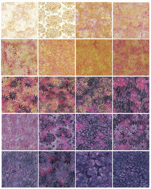 Island Batik - Botanical Dreams - 20 Fabrics, 40 Total Strips