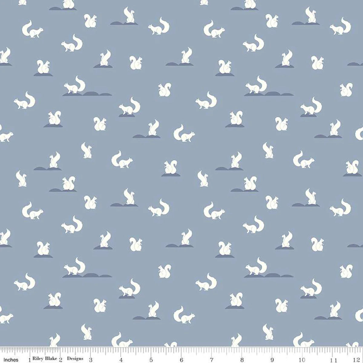 (5 yd) Riley Blake South Hill Fog Squirrels C12663