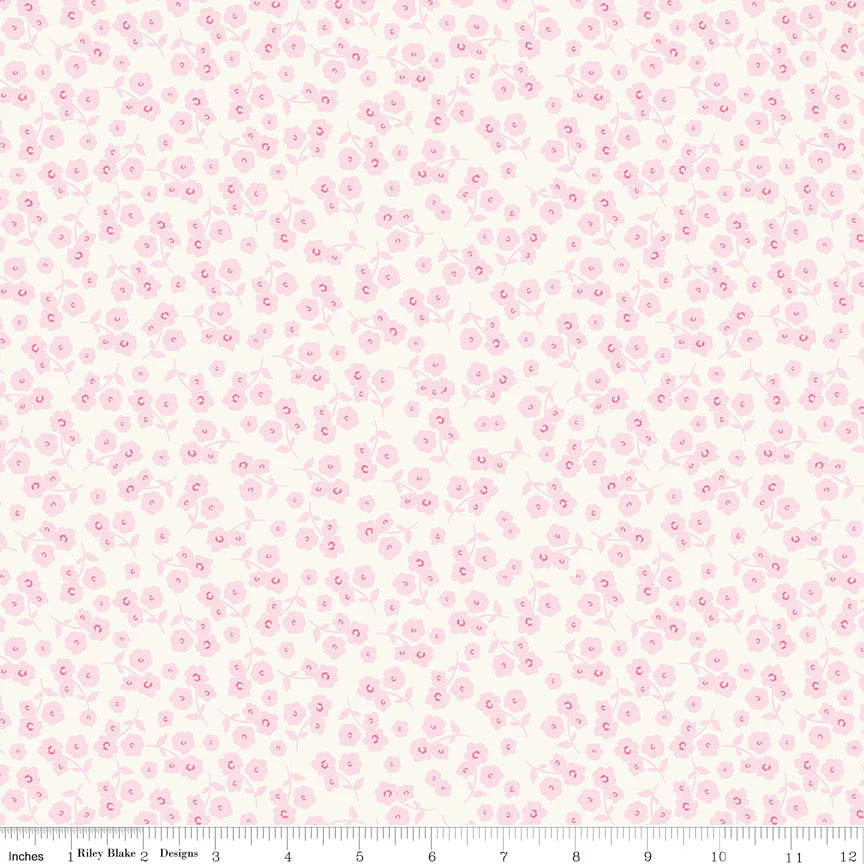 (5 yd) Riley Blake Picnic Florals Carnation C14613