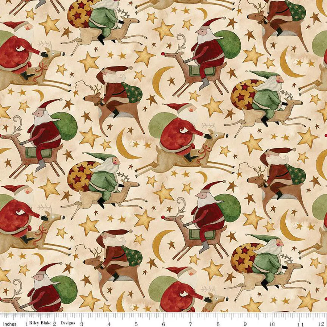 Riley Blake "Up On The Housetop" Half-yard Bundle - 10 Fabrics, 5 Total Yards