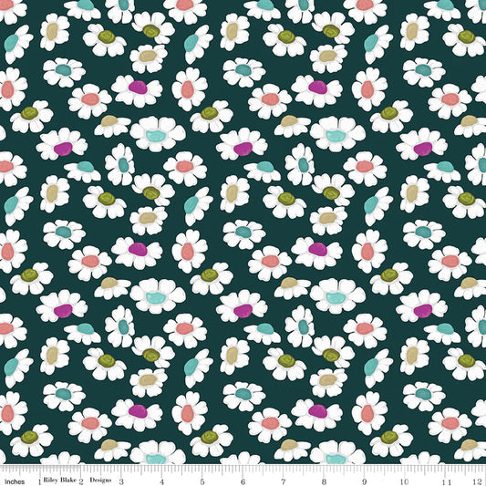 (2 yd) Riley Blake Fragrant Fields 15222 Dark Forest